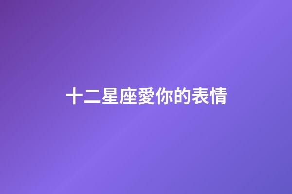 十二星座愛你的表情-第1張-星座運勢-玄機派
