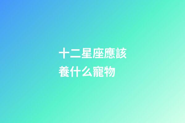 十二星座應該養什么寵物-第1張-星座運勢-玄機派
