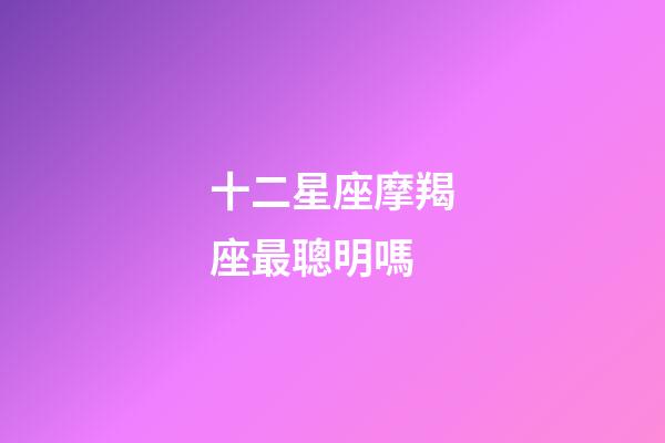 十二星座摩羯座最聰明嗎-第1張-星座運勢-玄機派