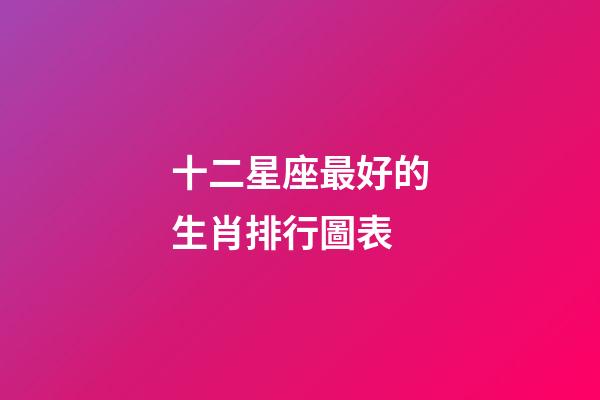 十二星座最好的生肖排行圖表-第1張-星座運勢-玄機派