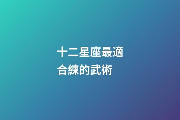 十二星座最適合練的武術-第1張-星座運勢-玄機派