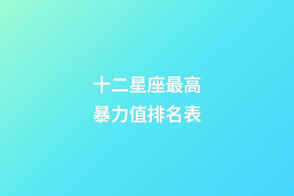 十二星座最高暴力值排名表-第1張-星座運勢-玄機派