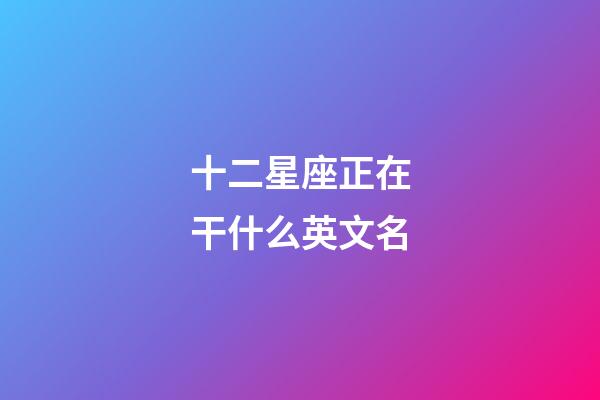 十二星座正在干什么英文名-第1張-星座運勢-玄機派