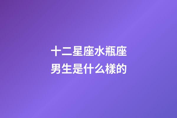 十二星座水瓶座男生是什么樣的-第1張-星座運勢-玄機派