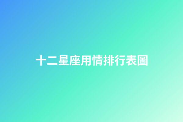 十二星座用情排行表圖-第1張-星座運勢-玄機派