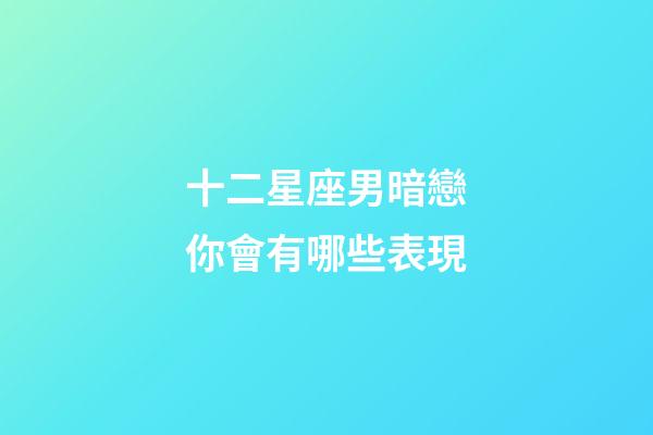 十二星座男暗戀你會有哪些表現-第1張-星座運勢-玄機派