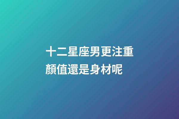 十二星座男更注重顏值還是身材呢-第1張-星座運勢-玄機派
