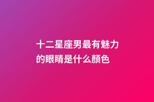 十二星座男最有魅力的眼睛是什么顏色-第1張-星座運勢-玄機派