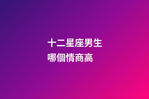 十二星座男生哪個情商高-第1張-星座運勢-玄機派