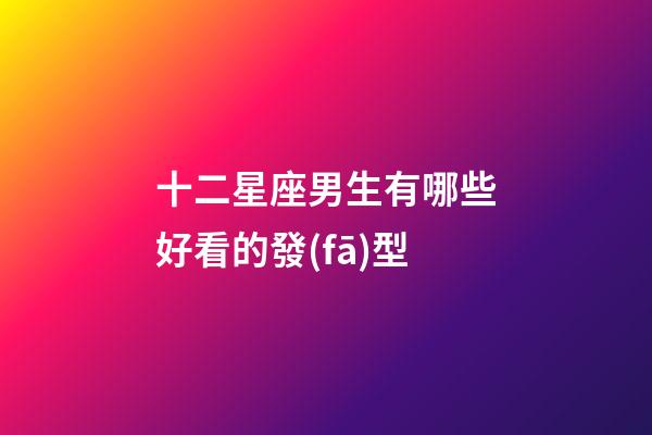 十二星座男生有哪些好看的發(fā)型-第1張-星座運勢-玄機派