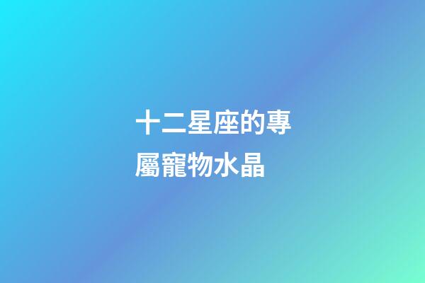 十二星座的專屬寵物水晶-第1張-星座運勢-玄機派