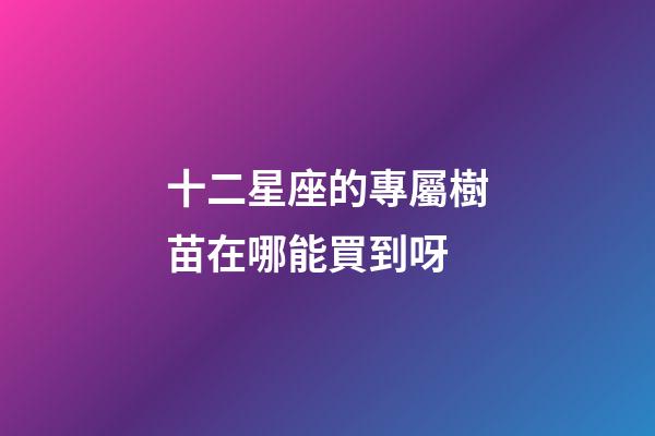 十二星座的專屬樹苗在哪能買到呀-第1張-星座運勢-玄機派