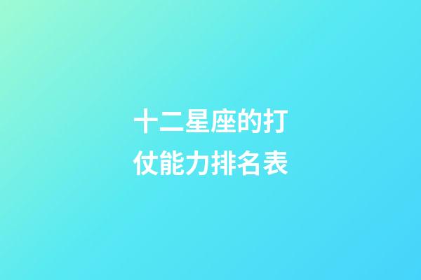 十二星座的打仗能力排名表-第1張-星座運勢-玄機派