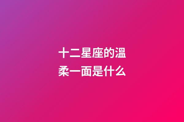 十二星座的溫柔一面是什么-第1張-星座運勢-玄機派