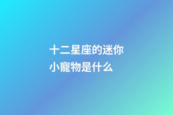 十二星座的迷你小寵物是什么