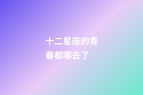 十二星座的青春都哪去了