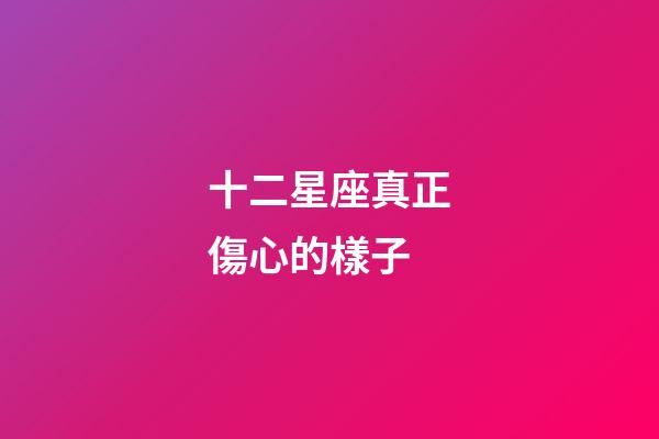 十二星座真正傷心的樣子-第1張-星座運勢-玄機派