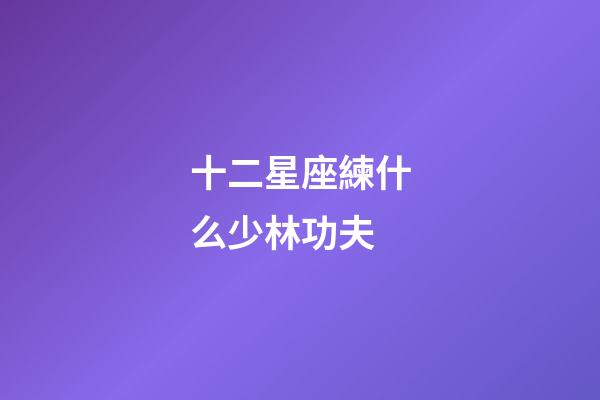 十二星座練什么少林功夫-第1張-星座運勢-玄機派