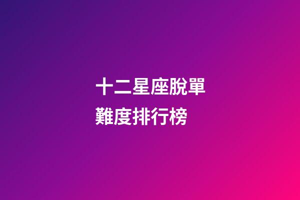 十二星座脫單難度排行榜-第1張-星座運勢-玄機派