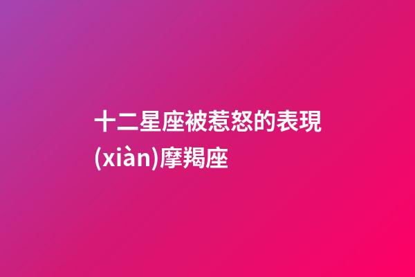 十二星座被惹怒的表現(xiàn)摩羯座-第1張-星座運勢-玄機派