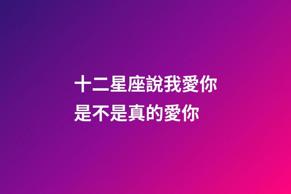 十二星座說我愛你是不是真的愛你-第1張-星座運勢-玄機派