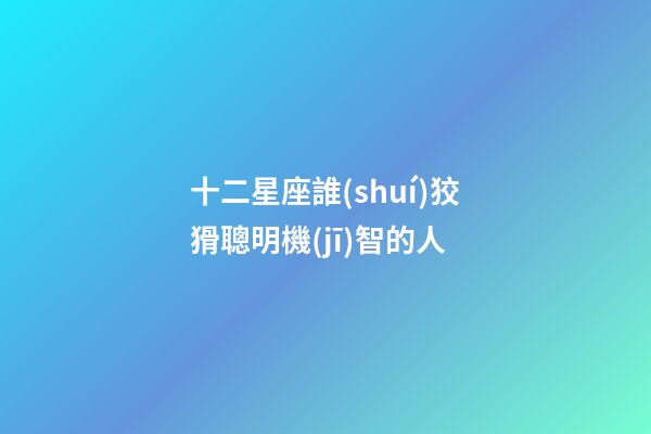 十二星座誰(shuí)狡猾聰明機(jī)智的人-第1張-星座運(yùn)勢(shì)-玄機(jī)派