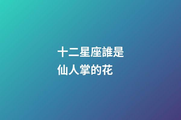 十二星座誰是仙人掌的花