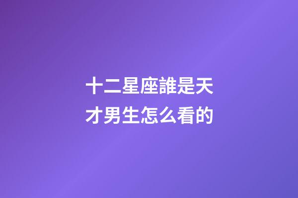 十二星座誰是天才男生怎么看的-第1張-星座運勢-玄機派