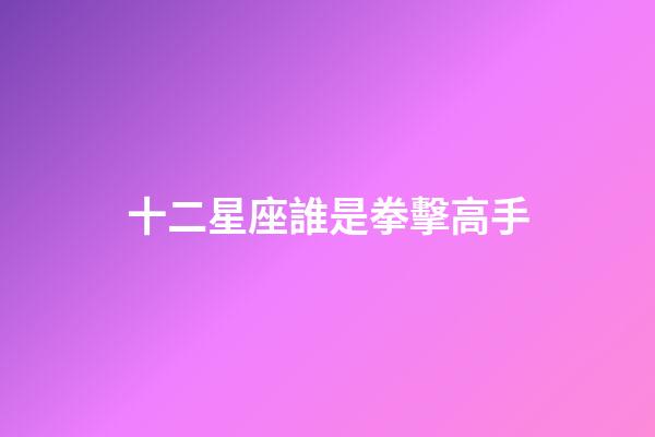 十二星座誰是拳擊高手-第1張-星座運勢-玄機派