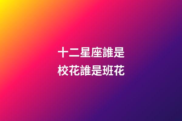 十二星座誰是校花誰是班花