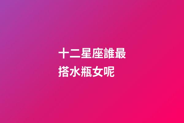 十二星座誰最搭水瓶女呢-第1張-星座運勢-玄機派