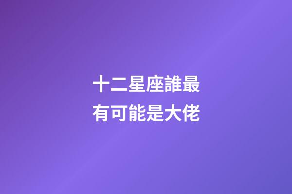 十二星座誰最有可能是大佬