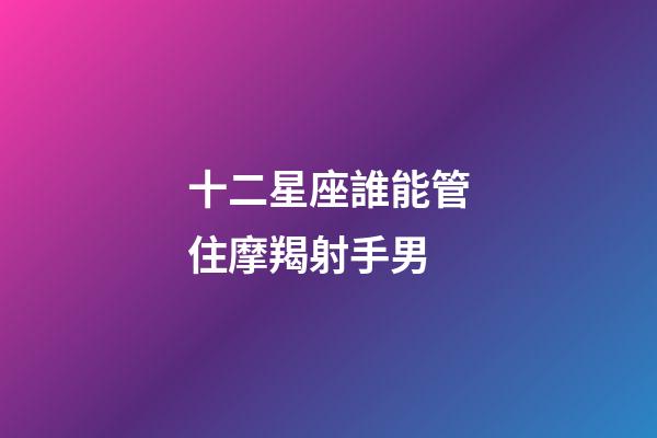 十二星座誰能管住摩羯射手男-第1張-星座運勢-玄機派