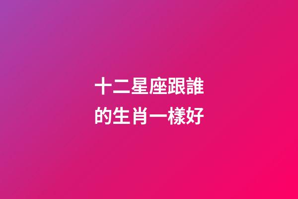 十二星座跟誰的生肖一樣好-第1張-星座運勢-玄機派