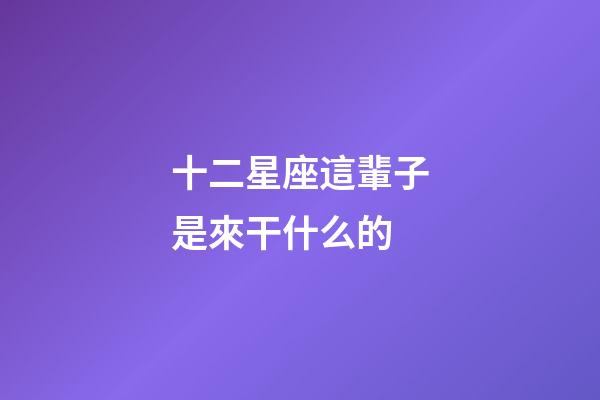 十二星座這輩子是來干什么的-第1張-星座運勢-玄機派
