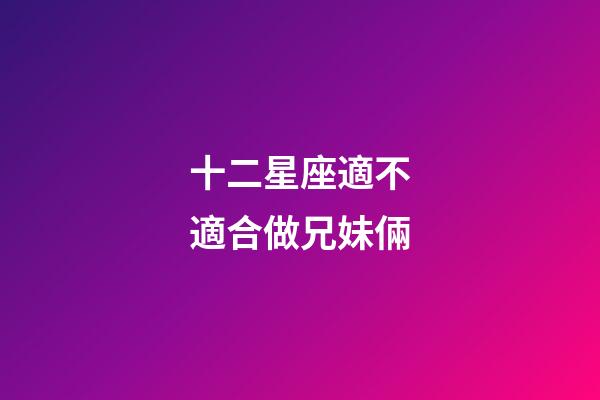 十二星座適不適合做兄妹倆-第1張-星座運勢-玄機派