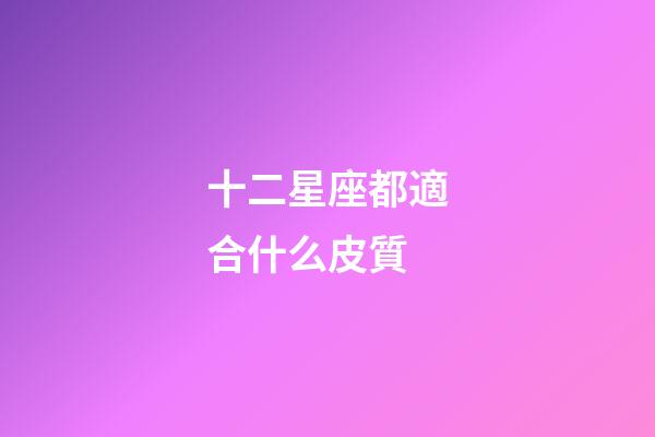 十二星座都適合什么皮質
