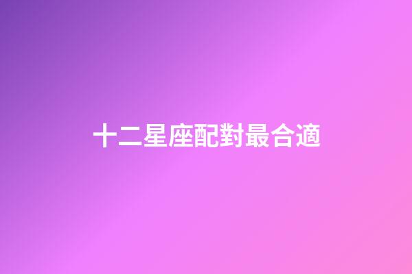 十二星座配對最合適-第1張-星座運勢-玄機派