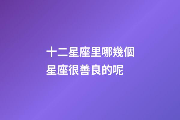 十二星座里哪幾個星座很善良的呢-第1張-星座運勢-玄機派