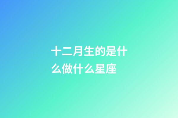 十二月生的是什么做什么星座-第1張-星座運勢-玄機派