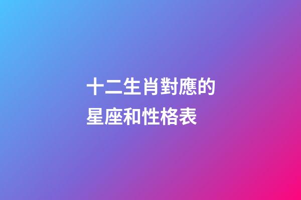 十二生肖對應的星座和性格表-第1張-星座運勢-玄機派