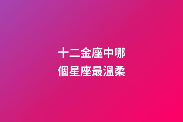 十二金座中哪個星座最溫柔-第1張-星座運勢-玄機派