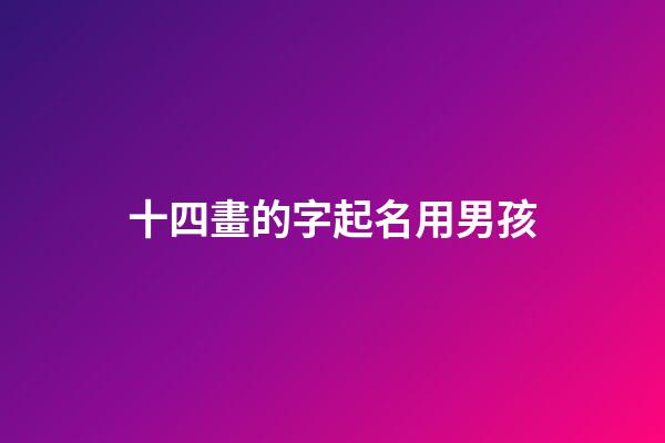 十四畫的字起名用男孩(筆畫14畫的字取名用字男孩)-第1張-男孩起名-玄機派