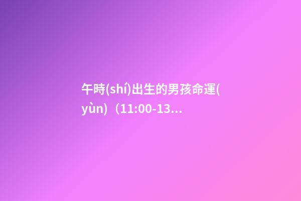 午時(shí)出生的男孩命運(yùn)（11:00-13:00）