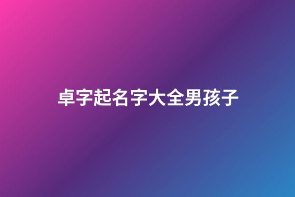 卓字起名字大全男孩子(卓起名好嗎)-第1張-男孩起名-玄機派