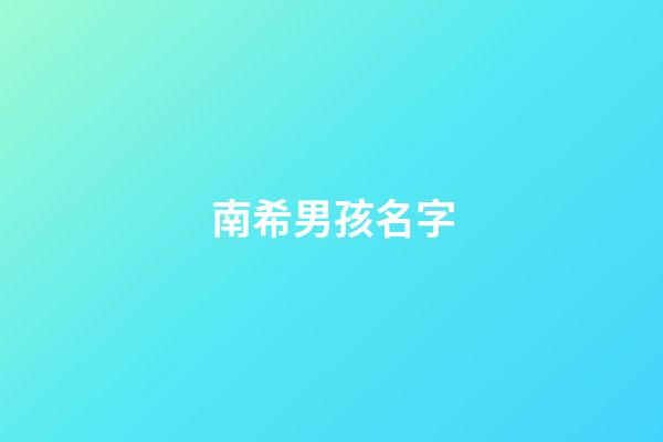 南希男孩名字(男孩南希名字解釋)-第1張-男孩起名-玄機派