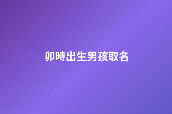 卯時出生男孩取名(卯時出生的男孩取名)-第1張-男孩起名-玄機派