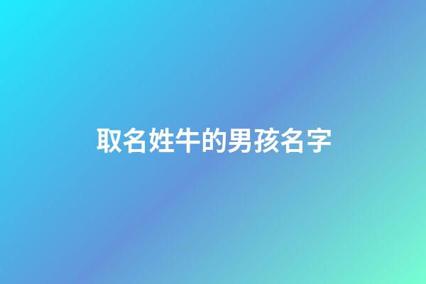 取名姓牛的男孩名字(取名姓牛的男孩名字)-第1張-男孩起名-玄機派