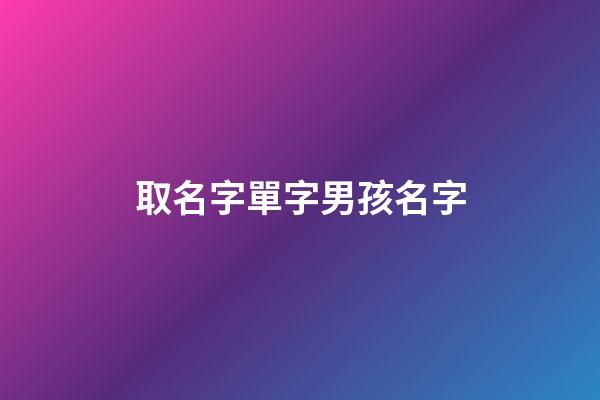 取名字單字男孩名字(起名字男孩單字)-第1張-男孩起名-玄機派