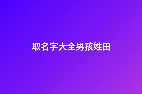 取名字大全男孩姓田(姓田男孩名字大全2023)-第1張-男孩起名-玄機派